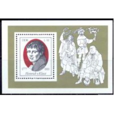 ALOB048N-BLOCO BICENTENÁRIO DE NASCIMENTO DO POETA HEINRICH VON KLEIST - ALEMANHA ORIENTAL - 1977 - N