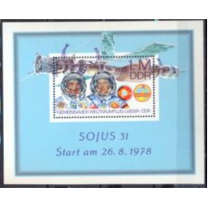 ALOB050N-BLOCO COOPERAÇÃO ESPACIAL URSS/DDR - ALEMANHA ORIENTAL - 1978 - N