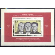 ALOB068N-BLOCO 40º ANIVERSÁRIO DA EXECUÇÃO DO GRUPO DE RESISTÊNCIA - ALEMANHA ORIENTAL - 1983 - N