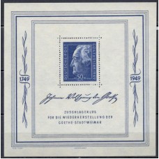 ALOGB001M-BLOCO BICENTENÁRIO DO NASCIMENTO DE GOETHE - ALEMANHA ORIENTAL EMISSÕES GERAIS - 1949 - MINT