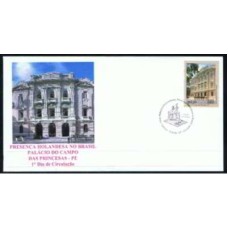 FN2851.02-FDC RELAÇÕES HOLANDA - PRESENÇA HOLANDESA NO BRASIL, PALÁCIO DO CAMPO DAS PRINCESAS/PE - 2009 - CBC HAIA/HOLANDA