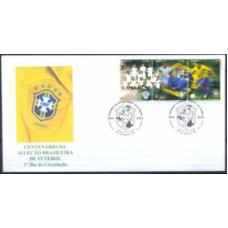 FN3370-FDC CENTENÁRIO DA SELEÇÃO BRASILEIRA DE FUTEBOL - 2014 - CBC RIO DE JANEIRO