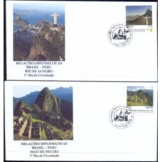 FN3373.01-SÉRIE 2 FDCS RELAÇÕES PERU - PATRIMÔNIOS DA HUMANIDADE - 2014 - CBC BRASÍLIA