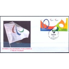 FN3406-FDC ENTREGA DA BANDEIRA PARALÍMPICA (SELOS DO BLOCO) - 2015 - CBC RIO DE JANEIRO