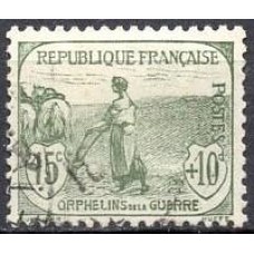 FRA0150U-SELO PRÓ ÓRFÃOS DA GUERRA, 15C - FRANÇA - 1917/18 - U