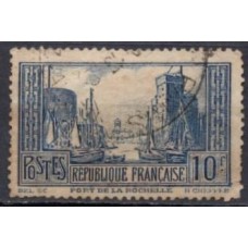 FRA0261UC-SELO MONUMENTOS E SÍTIOS, 10F AZUL TIPO II - FRANÇA - 1929/31 - U