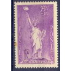 FRA0309N-SELO PRÓ REFUGIADOS POLÍTICOS - ESTÁTUA DA LIBERDADE - FRANÇA - 1936 - N
