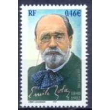 FRA3524M-SELO CENTENÁRIO DA MORTE DO ESCRITOR EMILE ZOLA - FRANÇA - 2002 - MINT