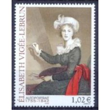 FRA3526M-SELO SÉRIE ARTÍSTICA - ELISABETH VIGÉE-LEBRUN - FRANÇA - 2002 - MINT