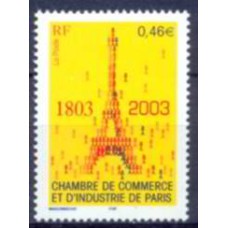 FRA3545M-SELO BICENTENÁRIO DA CÂMARA DE COMÉRCIO E INDÚSTRIA DE PARIS - FRANÇA - 2003 - MINT