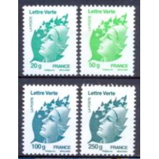 FRA4593M-SÉRIE MARIANE DE BEAUJARD, LETTRE VERDE - FRANÇA - 2011 - MINT