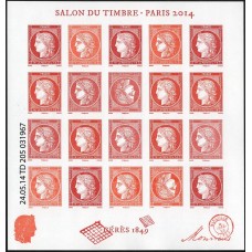 FRA4871MF-MINIFOLHA SALÃO DO SELO 2014 - CERES - FRANÇA - 2014 - MINT