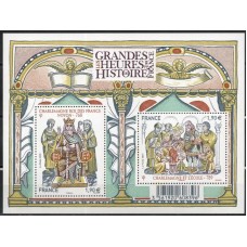 FRA4943NF-BLOCO GRANDES MOMENTOS DA HISTÓRIA DA FRANÇA IV - FRANÇA - 2015 - N