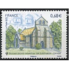 FRA4967N-SELO SÉRIE TURÍSTICA - IGREJA SAINT-MARTIAL DE LESTARDS - FRANÇA - 2015 - N