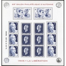 FRA4986MF-MINIFOLHA 69º SALÃO FILATÉLICO DE OUTONO - 70º ANIVERSÁRIO DA LIBERTAÇÃO - FRANÇA - 2015 - MINT