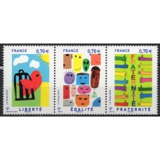 FRA5021NS-SE-TENANT CONCURSO COM O TEMA 'LIBERDADE, IGUALDADE, FRATERNIDADE' - DESENHOS INFANTIS - FRANÇA - 2016 - N