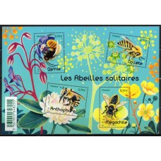 FRA5052MF-BLOCO NATUREZA DA FRANÇA XXX - ABELHAS SOLITÁRIAS - FRANÇA - 2016 - MINT