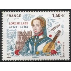 FRA5062N-SELO 450º ANIVERSÁRIO DA MORTE DA POETISA LOUISE LABÉ - FRANÇA - 2016 - N