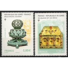 FRA5064M-SÉRIE 130º ANIVERSÁRIO DAS RELAÇÕES DIPLOMÁTICAS ENTRE A FRANÇA E A COREIA DO SUL - FRANÇA - 2016 - MINT