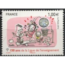 FRA5072N-SELO 150º ANIVERSÁRIO DA LIGA DA EDUCAÇÃO - FRANÇA - 2016 - N