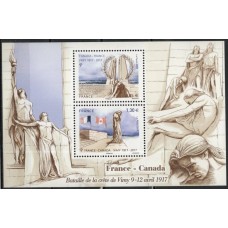 FRA5136MF-BLOCO COMEMORAÇÃO DA BATALHA DE VIMY (9 A 12 DE ABRIL DE 1917) - FRANÇA - 2017 - MINT