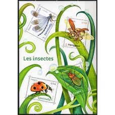 FRA5148MF-BLOCO NATUREZA DA FRANÇA XXXI - INSETOS DE JARDINS - FRANÇA - 2017 - MINT