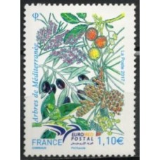 FRA5164M-SELO EUROMED POSTAL - ÁRVORES DO MEDITERRÂNEO - FRANÇA - 2017 - MINT