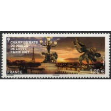 FRA5165M-SELO CAMPEONATO MUNDIAL DE LUTA - FRANÇA - 2017 - MINT