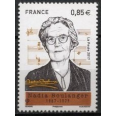FRA5169M-SELO PIANISTA NADIA BOULANGER - FRANÇA - 2017 - MINT