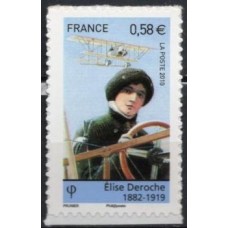 FRAZ0485M-SELO PIONEIRA DA AVIAÇÃO ELISE DEROCHE - AUTOADESIVO - FRANÇA - 2010 - MINT