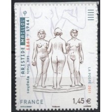 FRAZ0634M-SELO SÉRIE ARTÍSTICA - ESCULTOR ARISTIDE MAILLOL - AUTOADESIVO - FRANÇA - 2011 - MINT