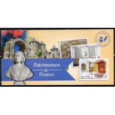 FRAZ0865MC-CARNÊ PATRIMÔNIOS DA FRANÇA - AUTOADESIVOS - FRANÇA - 2013 - MINT