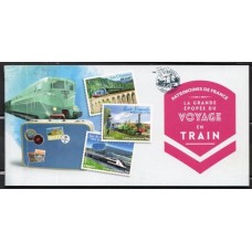 FRAZ0999MC-CARNÊ GRANDE EPOPEIA DAS VIAGENS DE TREM - AUTOADESIVOS - FRANÇA - 2014 - MINT