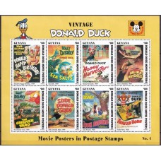 GUY3243MF-MINIFOLHA POSTERS DAS PRODUÇÕES DISNEY Nº 4, 8 VALORES - GUIANA - 1994 - MÍNIMA FERRUGEM NA BORDA, SELOS MINT