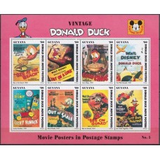 GUY3267MF-MINIFOLHA POSTERS DAS PRODUÇÕES DISNEY Nº 5, 8 VALORES - GUIANA - 1994 - MINT