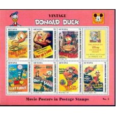 GUY3267MFA-MINIFOLHA POSTERS DAS PRODUÇÕES DISNEY Nº 5, 7 VALORES - GUIANA - 1994 - MÍNIMA FERRUGEM NAS BORDAS, SELOS MINT