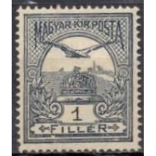 HUN0072NA-SELO COROA DE SANTO ETIENE E AVE, 1FI - HUNGRIA - 1908/13 - N