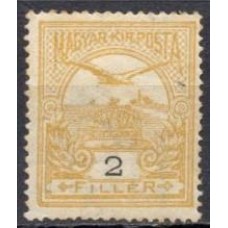 HUN0073N-SELO COROA DE SANTO ETIENE E AVE, 2FI - HUNGRIA - 1908/13 - N