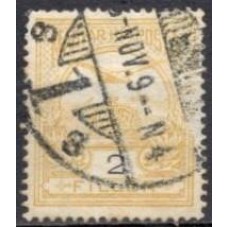 HUN0073U-SELO COROA DE SANTO ETIENE E AVE, 2FI - HUNGRIA - 1908/13 - U