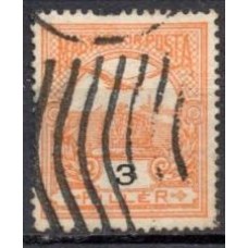 HUN0074U-SELO COROA DE SANTO ETIENE E AVE, 3FI - HUNGRIA - 1908/13 - U