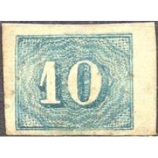 IM0019U.03-SELO COLORIDO 10 RÉIS - 1854 - U