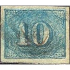 IM0019U.10-SELO COLORIDO 10 RÉIS - 1854 - U