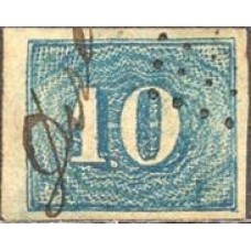 IM0019U.11-SELO COLORIDO 10 RÉIS - 1854 - U