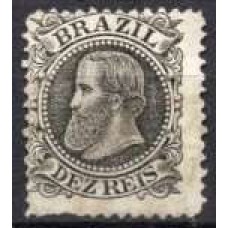 IM0051U.02-SELO DOM PEDRO II CABEÇA GRANDE, 10 RÉIS PRETO - 1885 - U