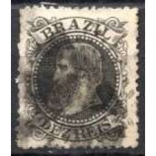 IM0051U.05-SELO DOM PEDRO II CABEÇA GRANDE, 10 RÉIS PRETO - 1885 - U