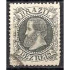 IM0051U.06-SELO DOM PEDRO II CABEÇA GRANDE, 10 RÉIS PRETO - 1885 - U