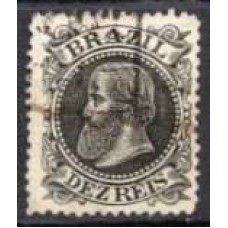 IM0051U.07-SELO DOM PEDRO II CABEÇA GRANDE, 10 RÉIS PRETO - 1885 - U