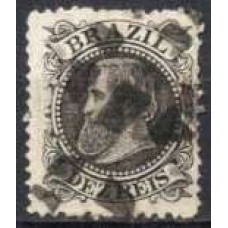 IM0051U.08-SELO DOM PEDRO II CABEÇA GRANDE, 10 RÉIS PRETO - 1885 - U