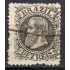 IM0051U.09-SELO DOM PEDRO II CABEÇA GRANDE, 10 RÉIS PRETO - 1885 - U