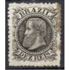 IM0051U.11-SELO DOM PEDRO II CABEÇA GRANDE, 10 RÉIS PRETO - 1885 - U